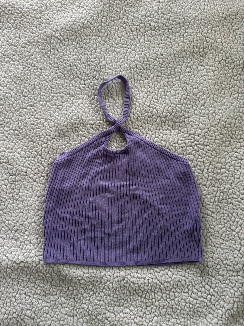 Urban Outfitters Lavender Ribbed Halter Crop Top